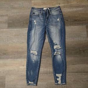 KanCan Distressed Boyfriend Jeans in Blue